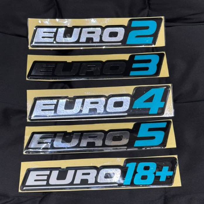 Stiker Cutting Logo EURO PERAK 2/4/5/6/18+ Timbul Uk 20 x 4,5 CM & 20 x 4 CM Sticker Timbul Emblem