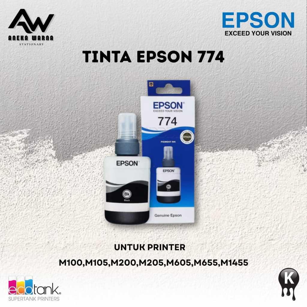 Tinta Printer Epson 774 Black Original For Printer M100 M105 M200 M205 L655