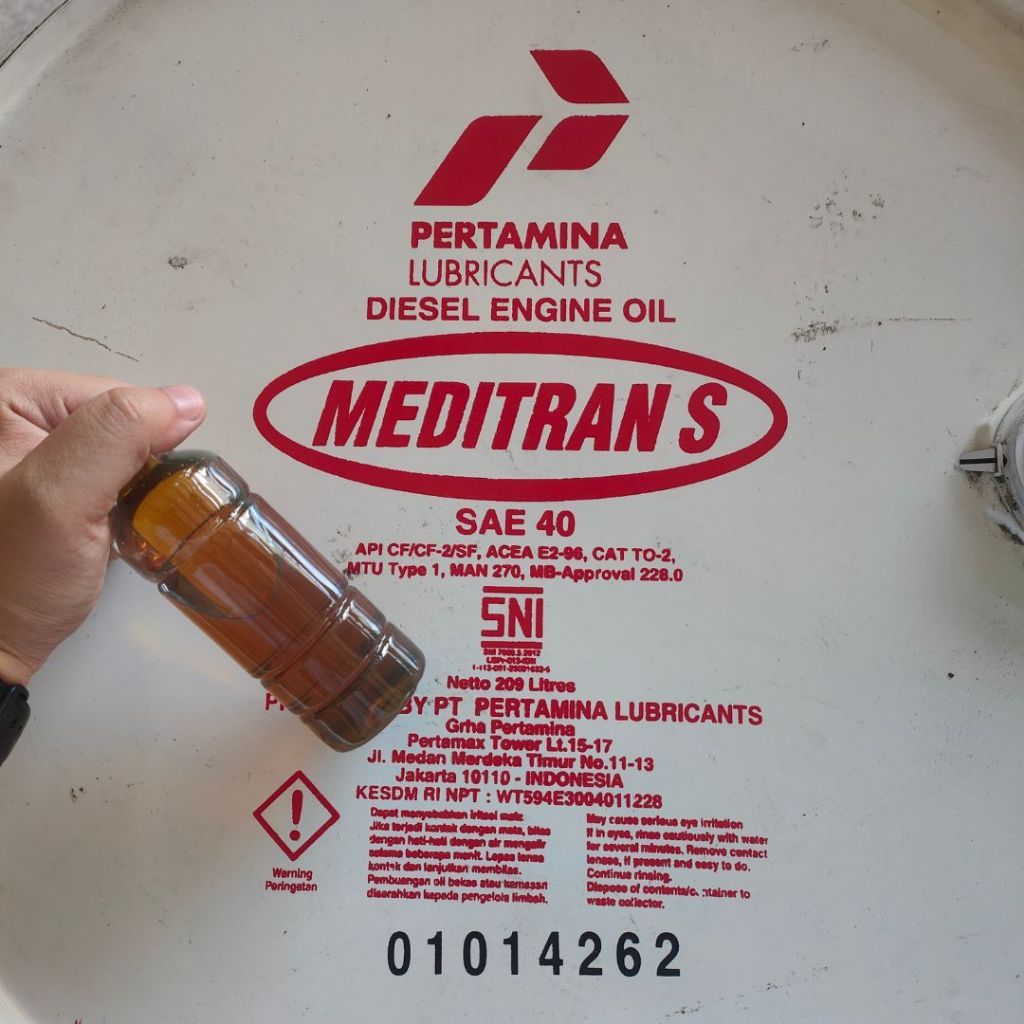 PERTAMINA Meditran S SAE 40 Oli Drum 1 Liter Original REPACK [Premium Engine Oil]