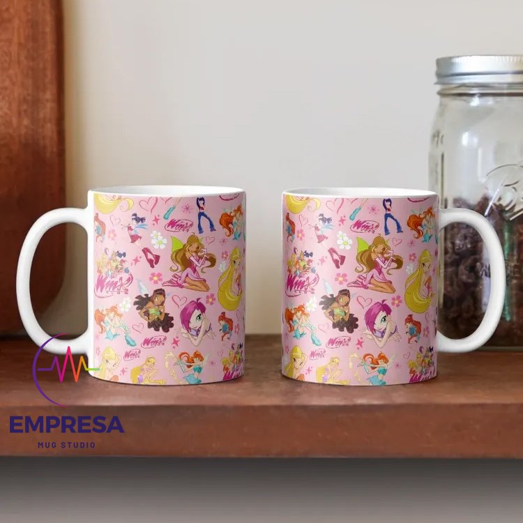 Winx Club Bloom Stella Flora Musa Tecna Aisha Roxy Character Pattern Ceramic Coffee Mug