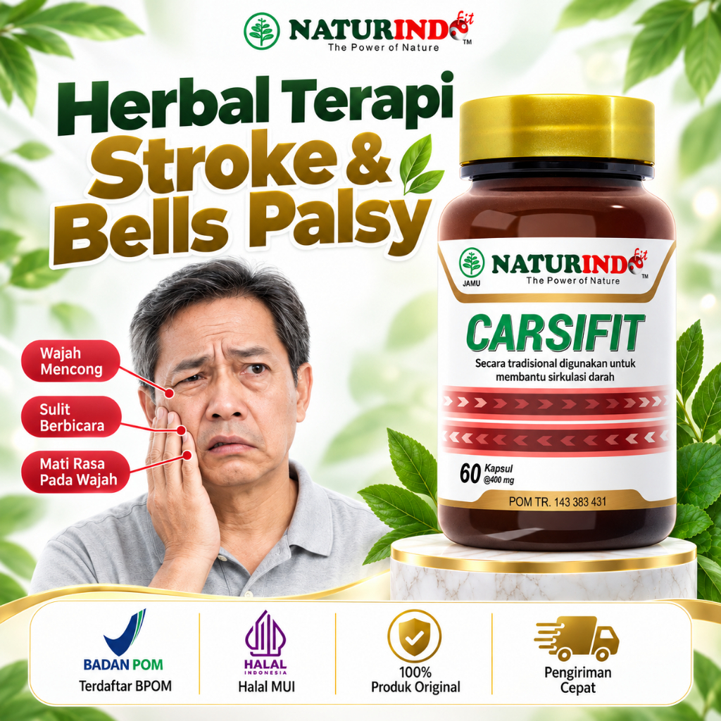 Jamu Herbal Stroke Atasi Stroke Ringan dan Berat Bell's Palsy Terapi Stroke Naturindo Carsifit