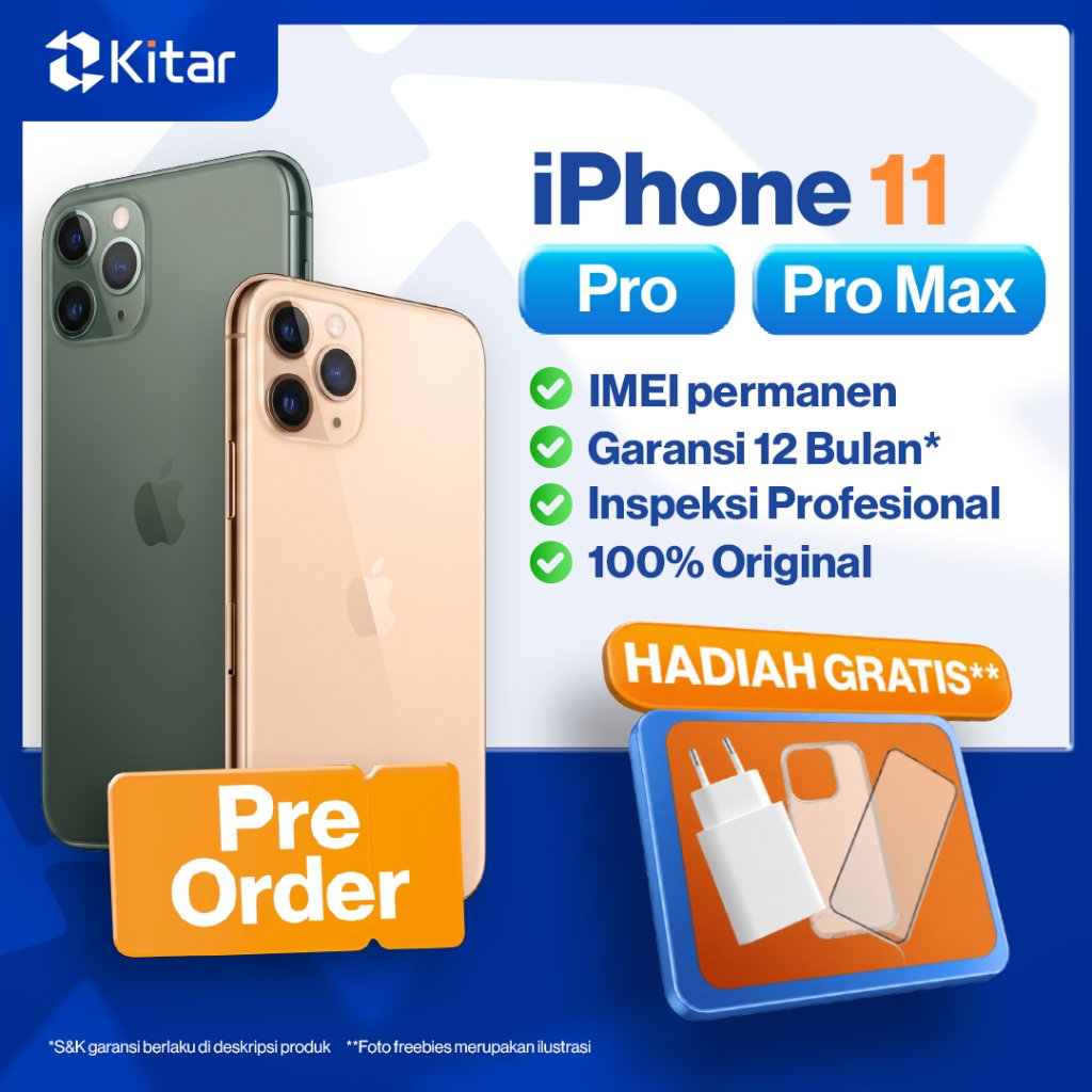 [Pre-Order] EX IBOX iPhone 11 Pro & 11 Pro Max IMEI Permanen Garansi 12 Bln 100% Original Second iPh