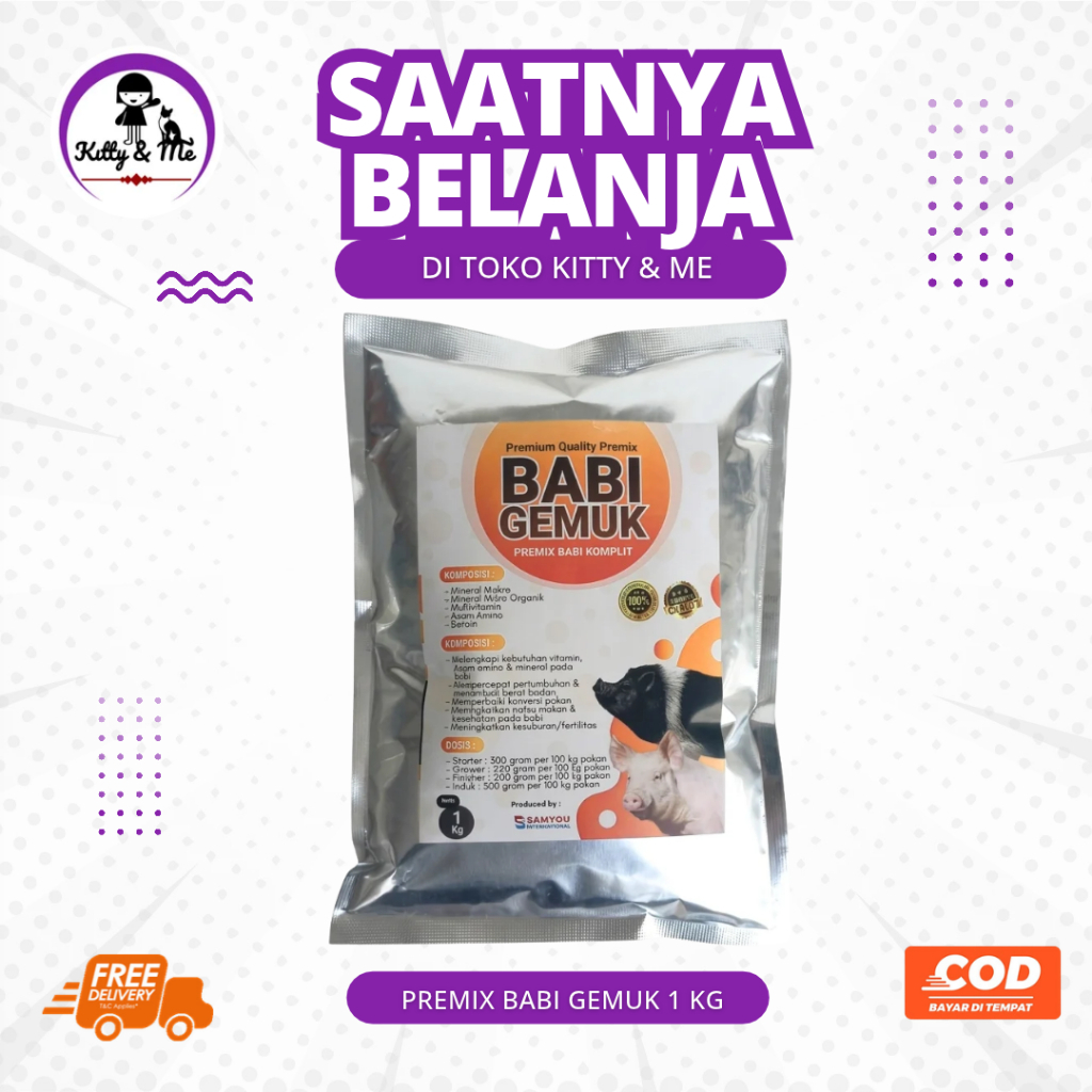 PREMIX BABI GEMUK 1 KG - Premix Babi Suplemen Vitamin Penggemuk & Menambah Nafsu Makan Babi