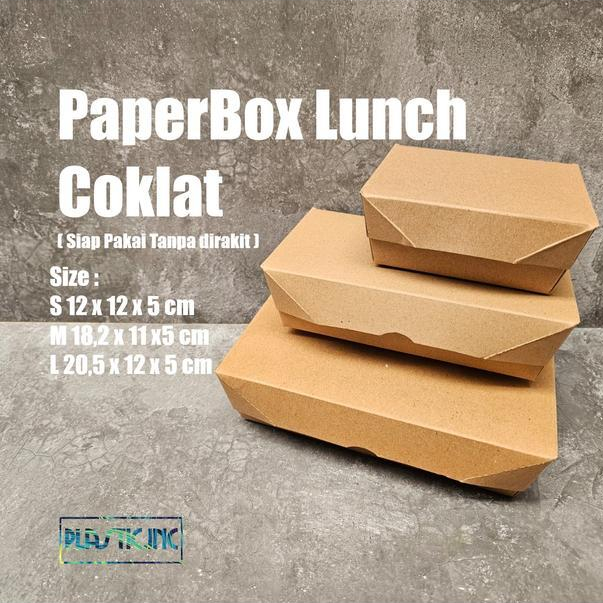Paper Lunch Box Coklat Craft Murah SIAP PAKAI Isi 50pcs Craft Tebal Kotak Makan Kertas Medan