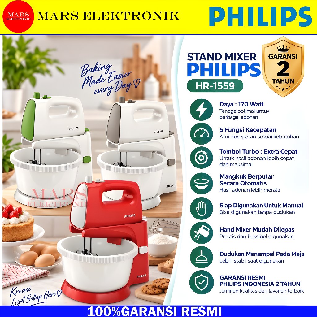 MIXER COM PHILIPS COMPLETE HR-1559/ STAND MIXER PHILIPS HR 1559/ MIXER COMPLETE PHILIPS HR1559