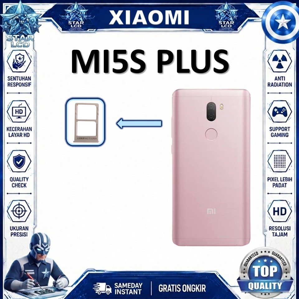 XIAOMI  MI 5S PLUS SIM TRAY CARD HOLDER LACI TEMPAT KARTU ORIGINAL 100%