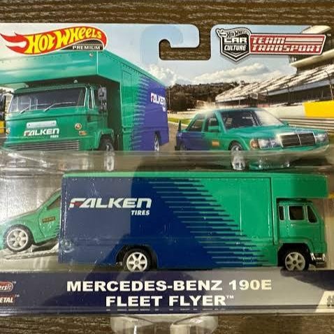 Hot Wheels Team Transport Mercedes-Benz 190E 2.5-16 / Fleet Flyer (Falken Livery)
