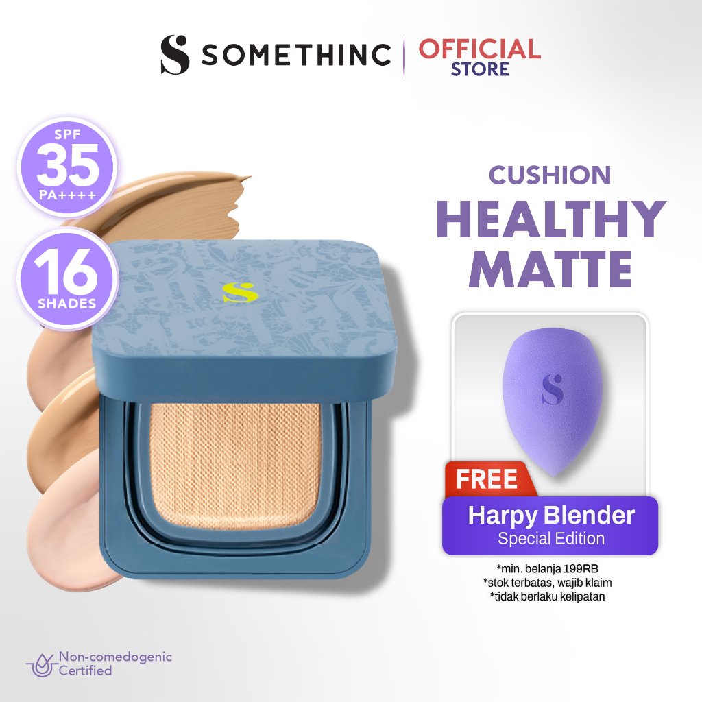 SOMETHINC HOOMAN Breathable Cushion Cover SPF 35 PA++++ - Cushion Dengan Skin Matte Finish Anti Grea