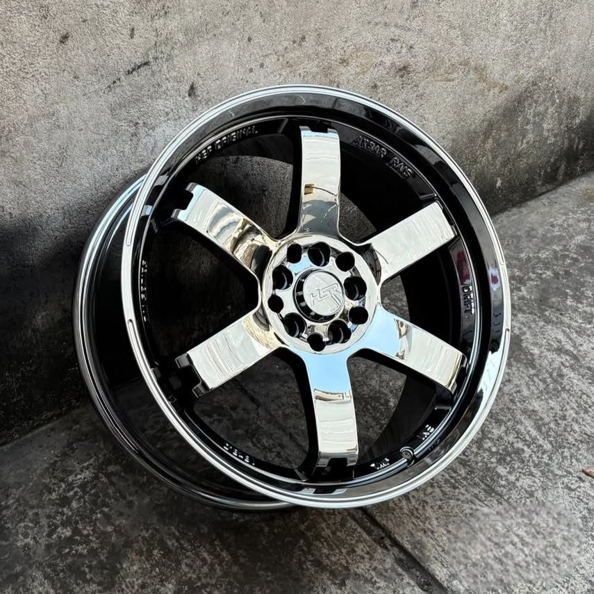 HSR WHEEL Velg Mobil Palang 6 Ring 16 HSR RAI-S3 Aluminium Alloy Black Chrome