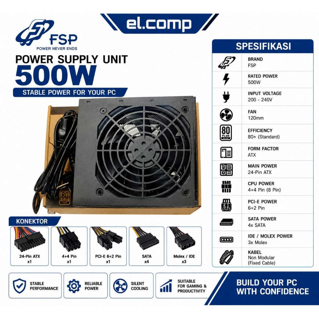 POWER SUPPLY FSP PSU 500 WATT