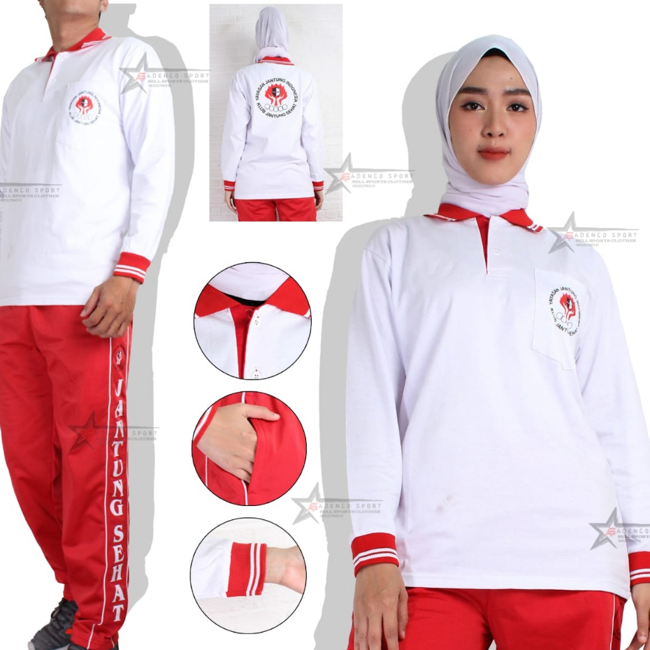 Setelan baju senam Jantung sehat / seragam senam jantung sehat / setelan jantung sehat