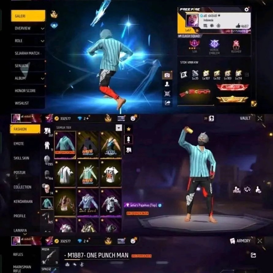 jual akun Free Fire Sultan murah 20k amanah dijamin mantap