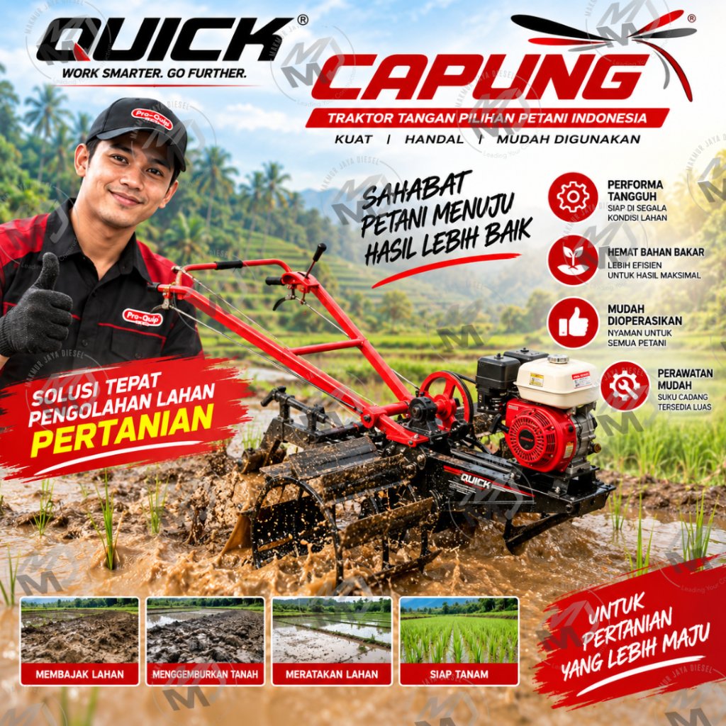 Traktor Quick Capung Metal Lengkap Mesin