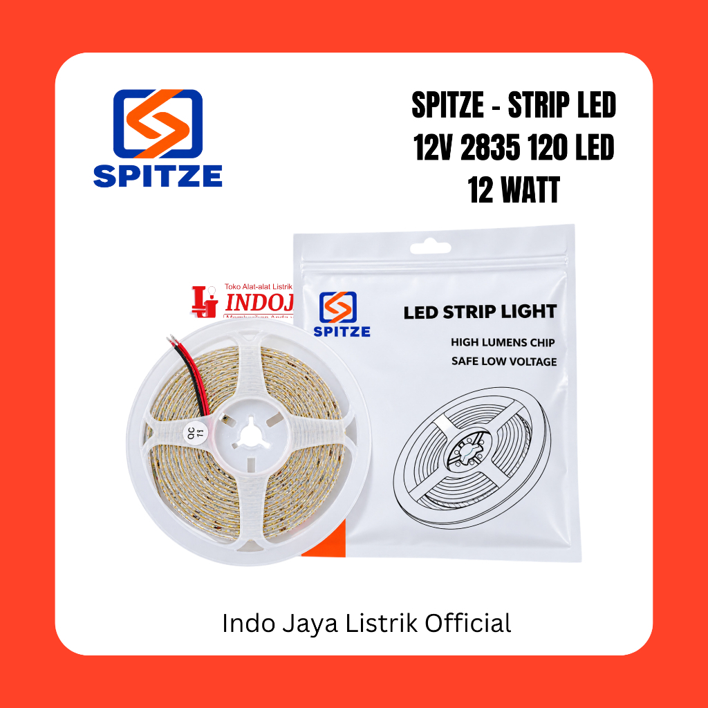 SPITZE Pita LED 12V 2835 120 LED 12 Watt Lampu Pita LED Chip Lumen Tinggi