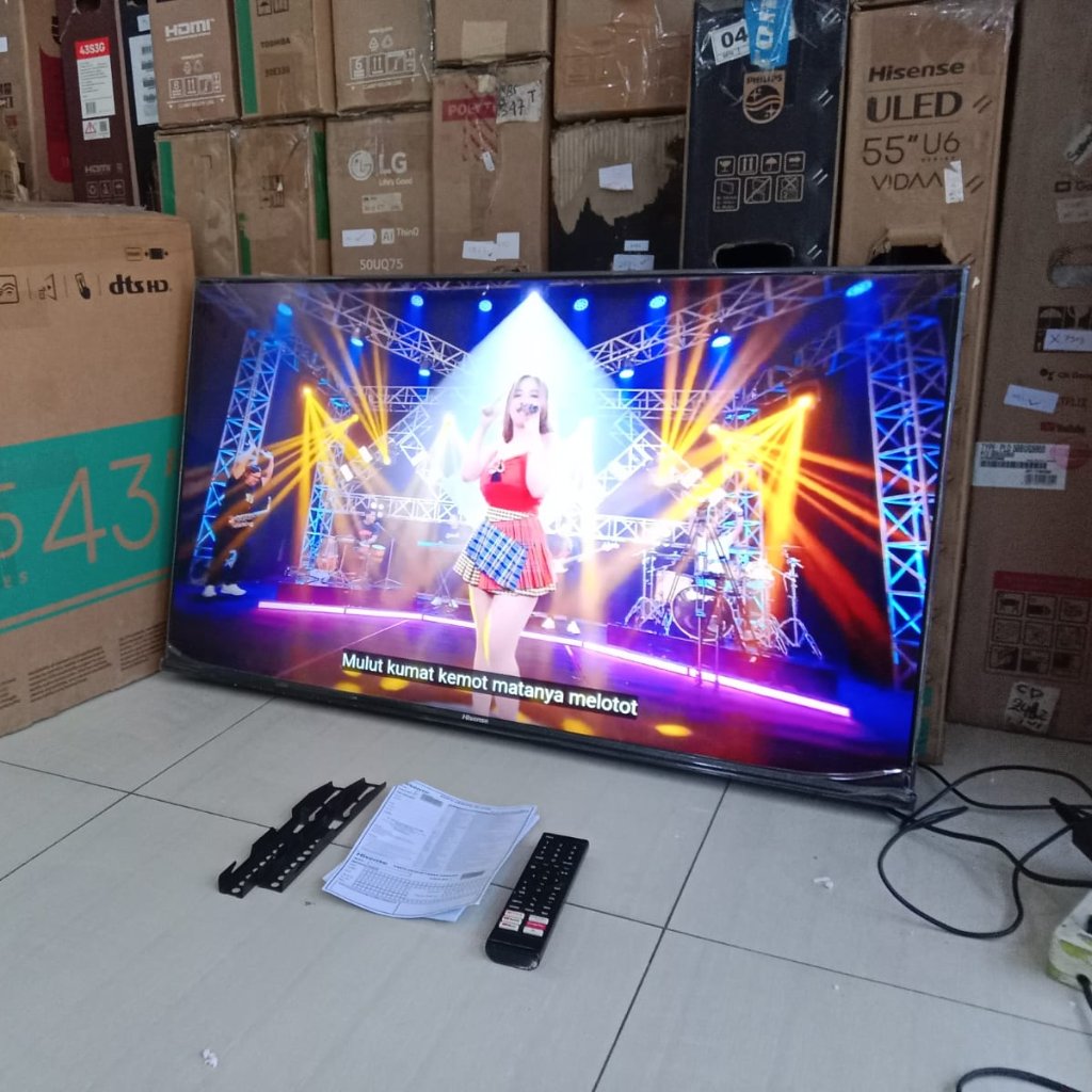 TV LED ANDROID 43INC HISENSE BISA YOUTUBE WIFI DLL, KONDISI BEKAS MASIH SEGEL 357LA