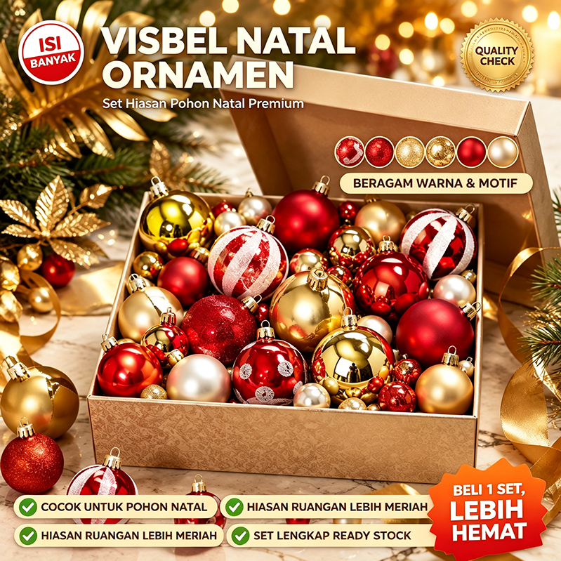 BOLA NATAL/ BOLA CHRISTMAS / BOLA POHON NATAL/ BOLA XMAS / BOLA NATAL SET NEW BOLA NATAL