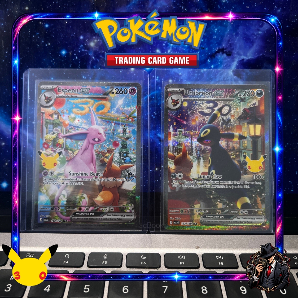 Kartu Pokemon 30th Anniversary Indonesia - SAR Umbreon Espeon