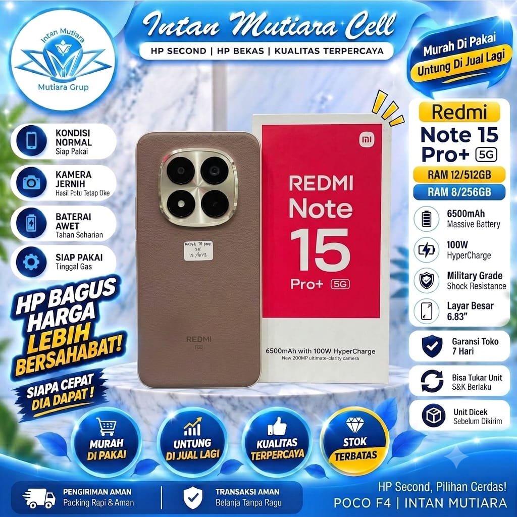 Xiaomi Redmi Note 15 Pro+ 5G Ram 12GB Rom 512GB (SECOND)