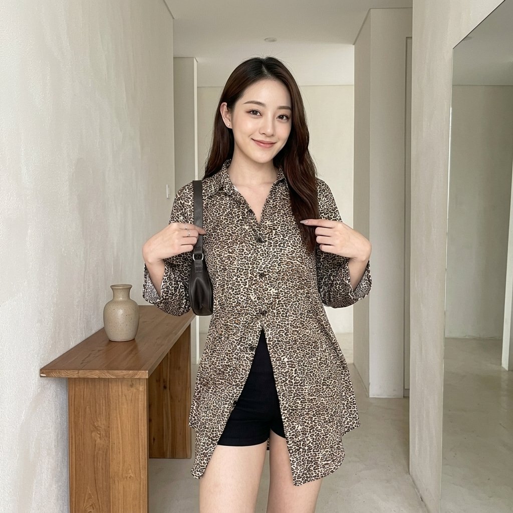 RF - RYUKA DRESS / SHIRT DRESS LEOPARD / MINI DRESS LEOPARD - NP