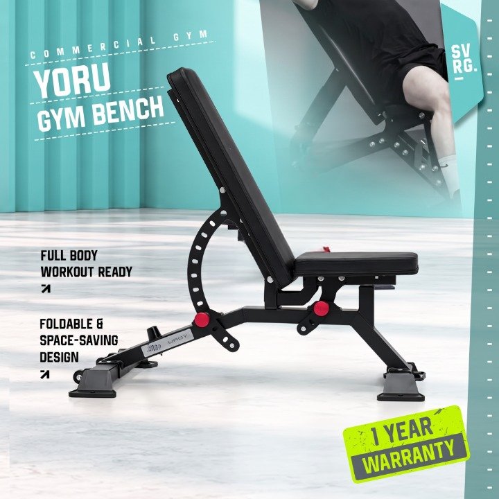 SVRG Gym Bench Yoru - Adjustable Gym Bench - Weightlifting Bench