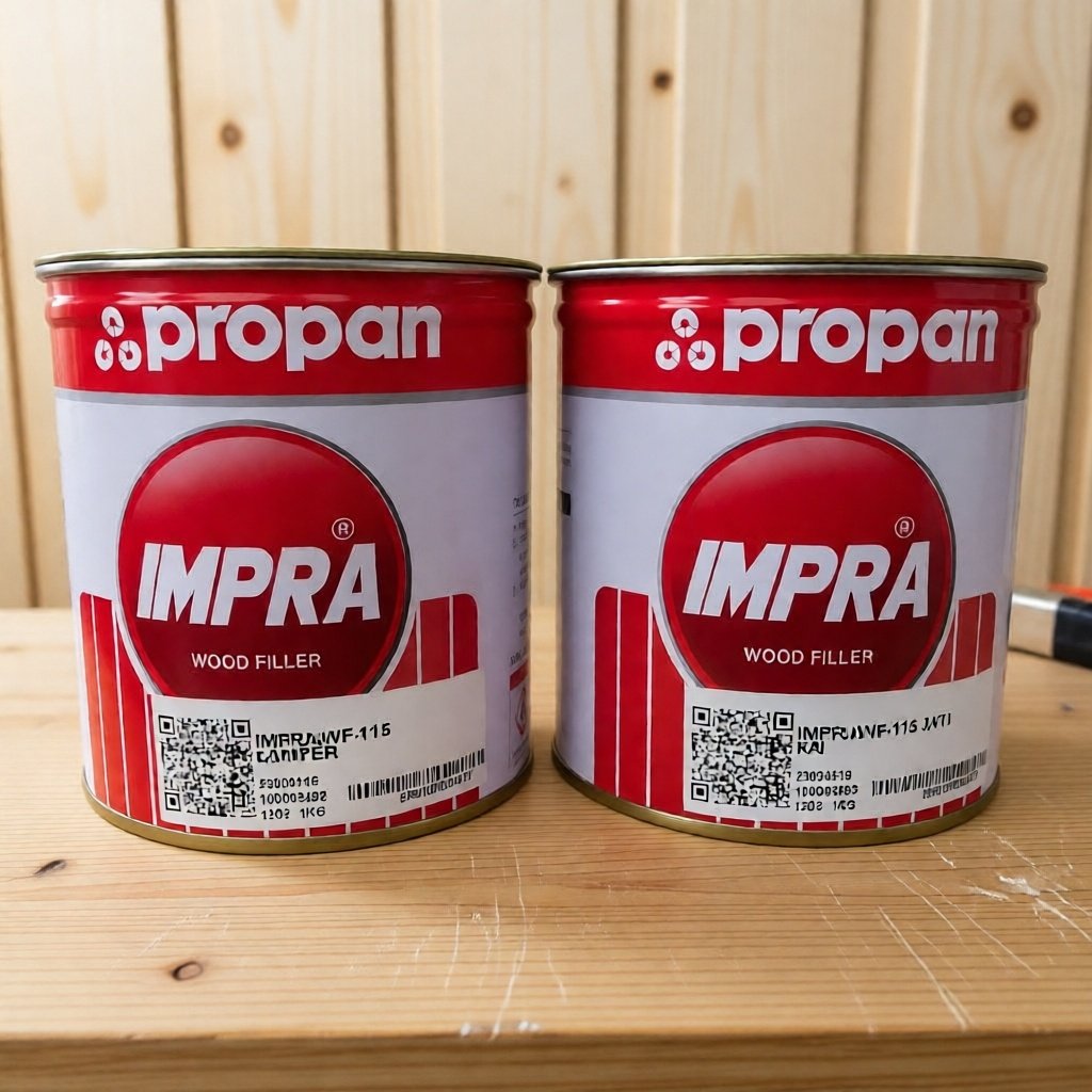 Impra wood filler jati dan kamper, 1kg, wood filler impra jati, impra wood filler kamper 1kg
