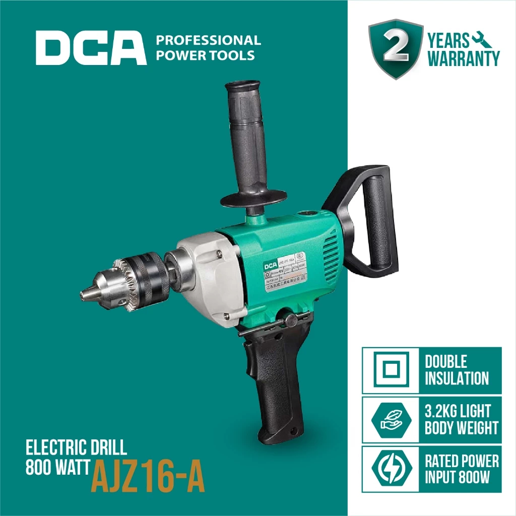 DCA AJZ 16 A Electric Drill Mesin Bor Listrik 16mm 800Watt AJZ16A