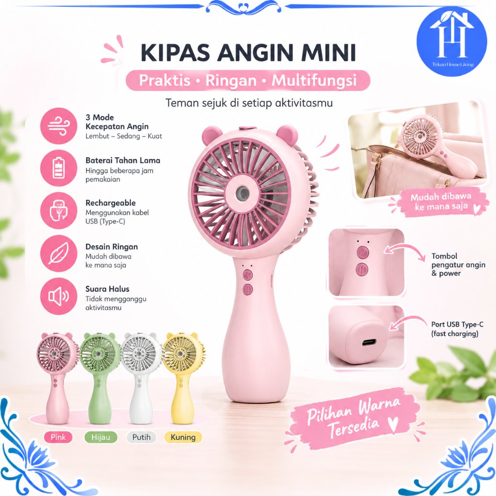 Kipas Angin Mini Portable Nano Spray Tahan Lama
