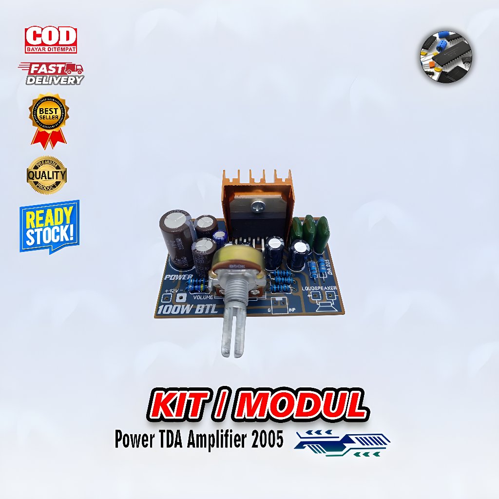 Power TDA  amplifier 100watt DC 12V Mono # pakai travo 3 Ampere 12 volt # IC 2005