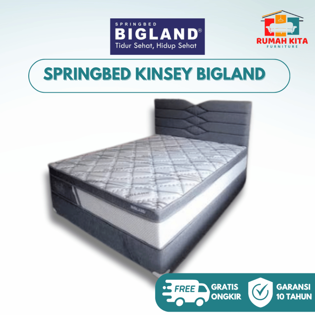 SPRINGBED KINSEY BIGLAND HANYA MATRAS 100X200, 120X200, 140X200, 160X200, 180X200 | RUMAH KITA FURNI