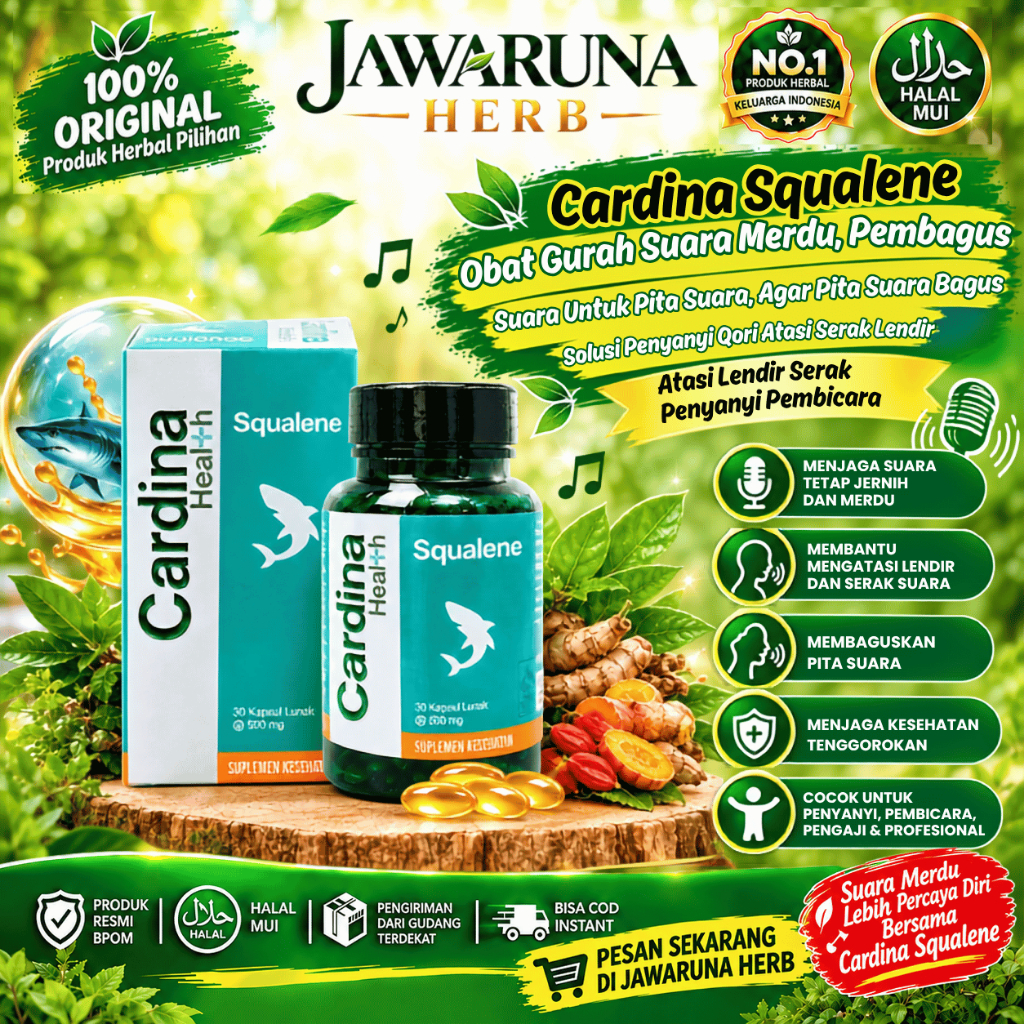 Cardina Squalene Obat Gurah Pembagus Suara Untuk Pita Suara, Agar Pita Suara Bagus, Gurah Suara Merd