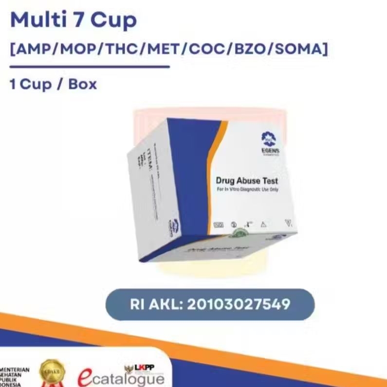 EGENS DRUG ABUSE TEST MULTI 7 CUP (AMP/MOP/THC/MET/BZO/COC/SOMA)