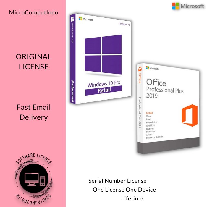 Windows 10 Pro &  Ms Office 2019 Pro Plus - Aktivasi Full Original