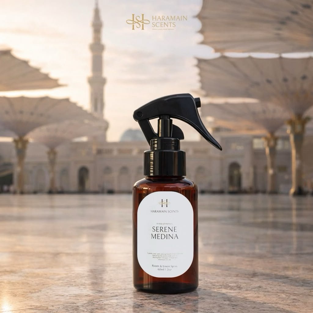 MUSLIMAH BASIC - Haramain Scents 60ml (Room & Linen Spray, Mekkah, Madinah, Parfum Ruangan Islami, S