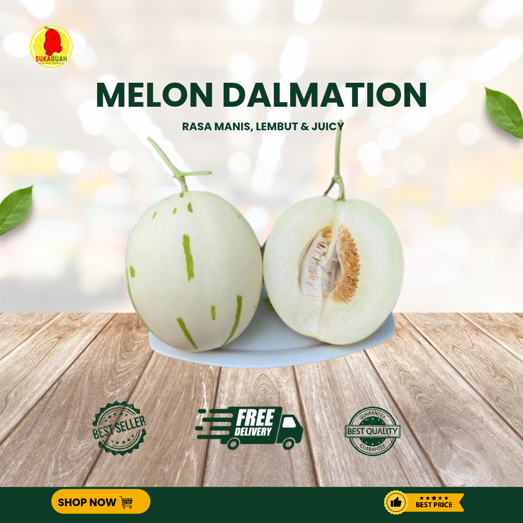 Melon dalmation - melon putih manis, lembut, banyak air - SUKABUAH