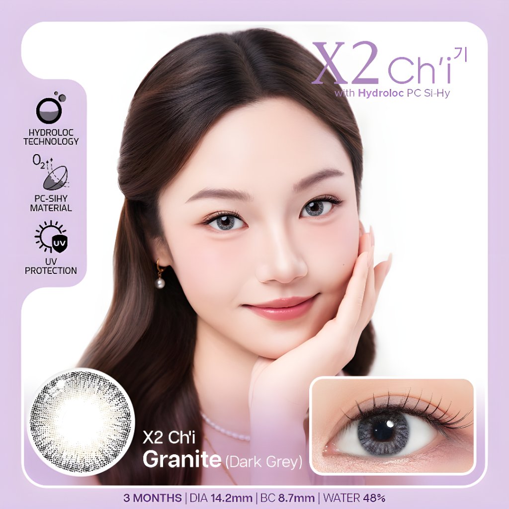 X2 Ch'i Softlens - Granite (Dark Grey) | Soflens Premium X2 Chi Dark Grey by Exoticon