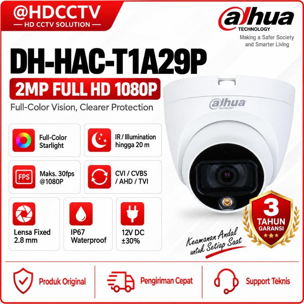 DAHUA FULL COLOR 2MP T1A29P CAMERA CCTV 2MP FULL COLOR