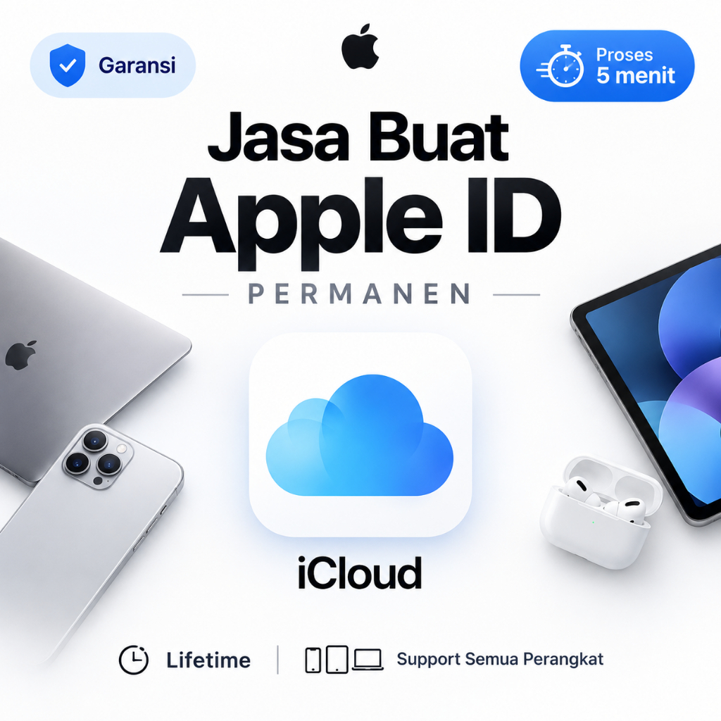 Buat Akun iCloud Apple ID Permanen Garansi
