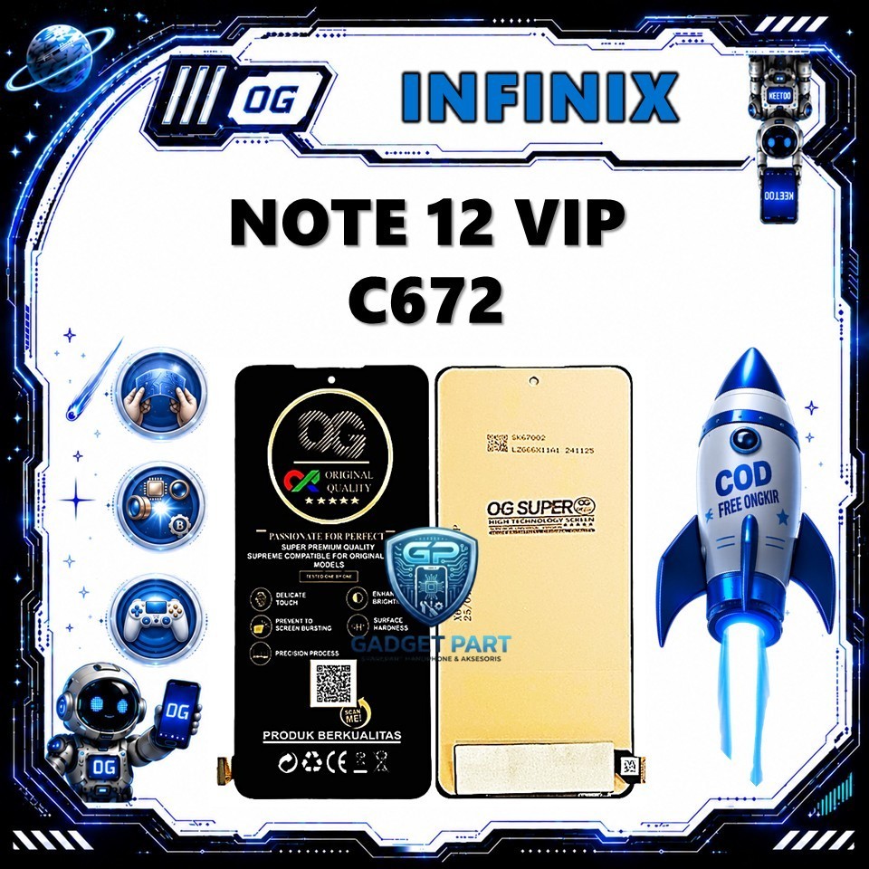 LCD TOUCHSCREEN INFINIX NOTE 12 VIP / C672 ORIGINAL