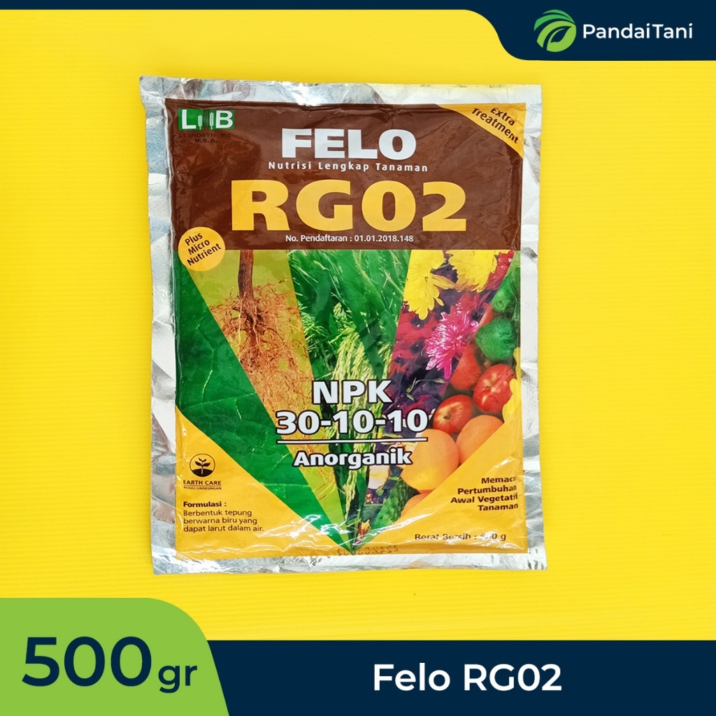 PUPUK FELO RG02 500 GRAM NPK  30 10 10 KEMASAN PABRIK