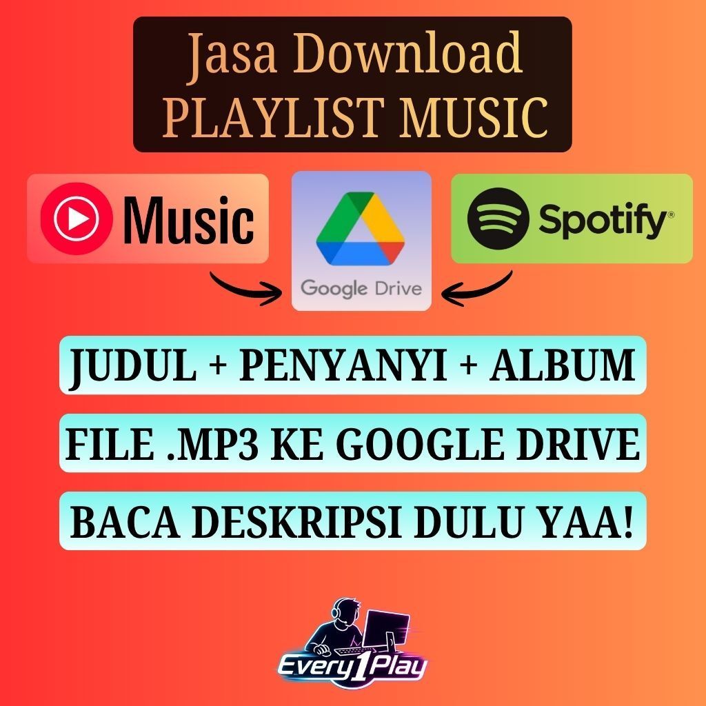 Jasa Download Request Lagu mp3 - Youtube Music - Apple Music - Spotify di Google Drive