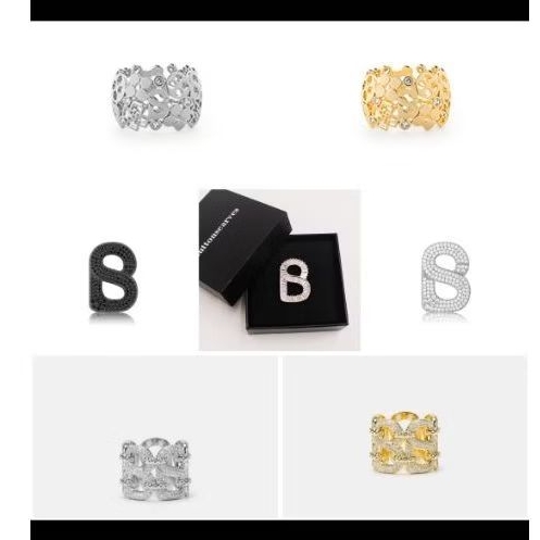 Bros dan Ring Broch Deux Alva Lavish Monogram As Is Buttonscarves