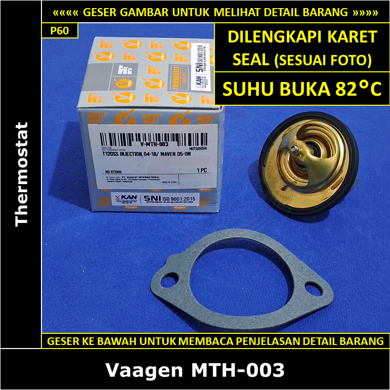Thermostat Mitsubishi Eterna DOHC 2000 cc MPi Injeksi E33 Vaagen MTH-003 Thermostat Radiator Engine 