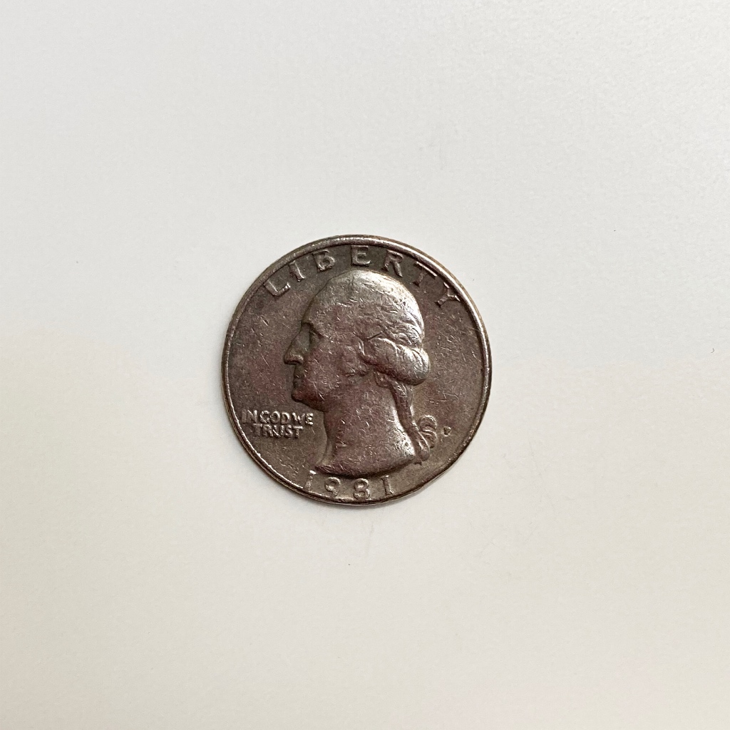Original koin Philadelphia Washington Quarter 1981 (25 sen AS)