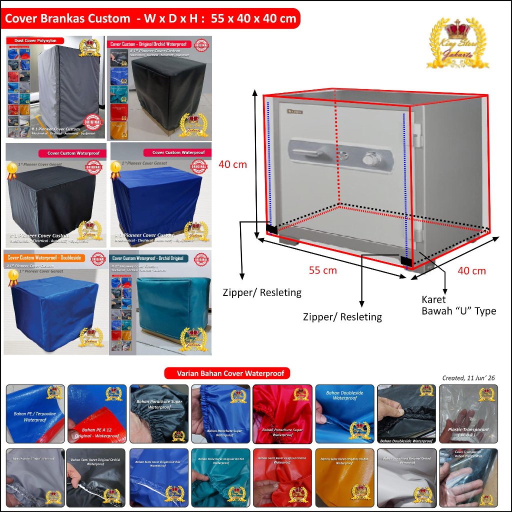 Cover Brankas Resleting 55 x 40 x 40 cm
