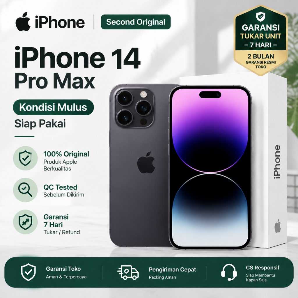 iPhone 14 Pro BC 128GB 256GB Second Original Sinyal Permanen Like New No Minus