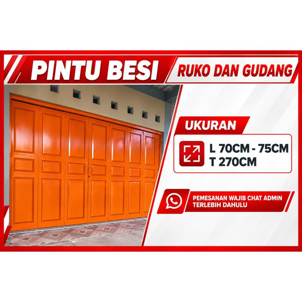 PINTU BESI RUKO DAN GUDANG SISTEM LIPAT GRANT