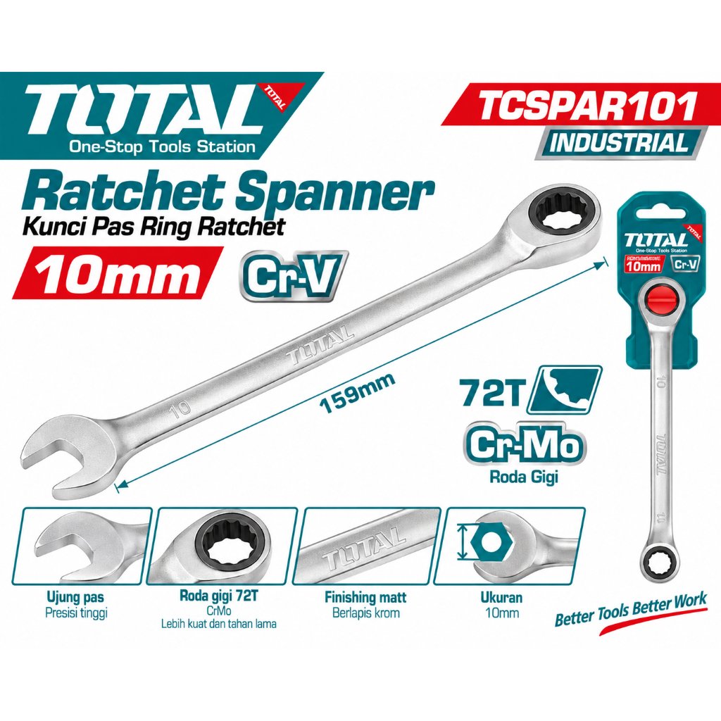 Kunci pas ring/Ratchet spanner - TCSPAR101 TOTAL