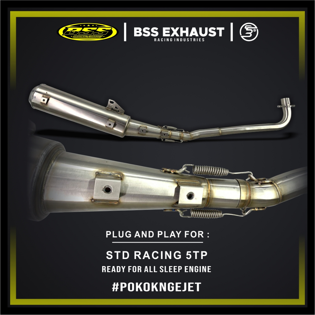 STD RACING SLEEP ENGINE 5TP ORIGINAL BSS EXHAUST  PNP ALL MOTOR BEBEK UNIVERSAL