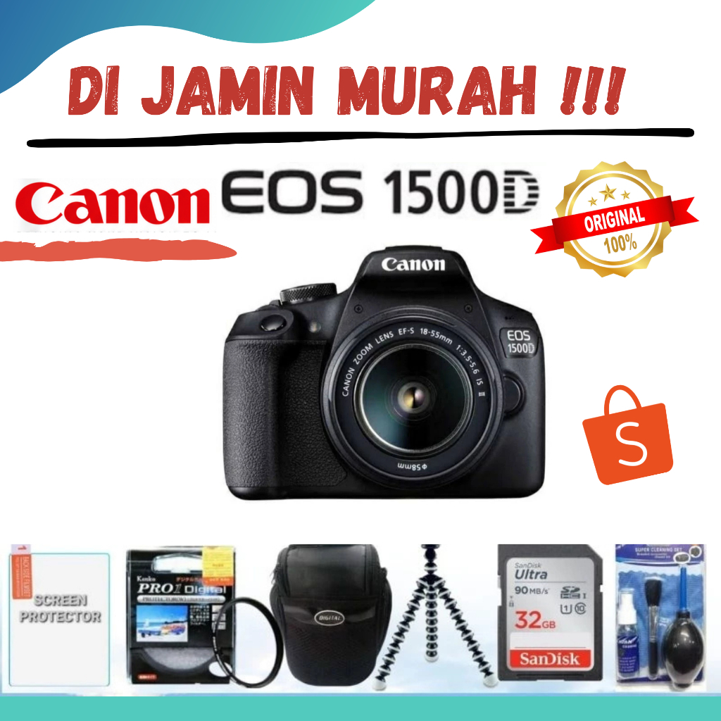 KAMERA CANON EOS 1500D WIFI + LENSA 18-55MM PRODUK ORIGINAL