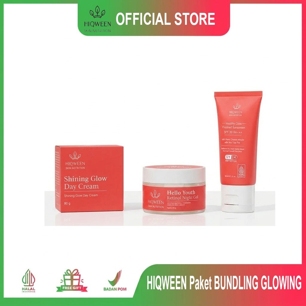 Skincare HIQWEEN Paket Bundling Glowing 1 Set Lengkap Original 100% Official Store & BPOM